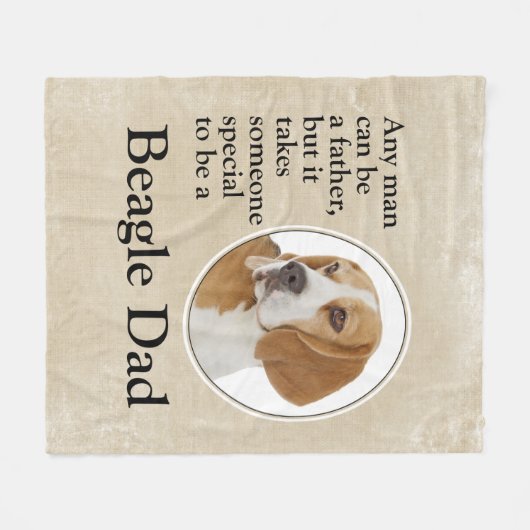 Beagle Vater Fleecedecke (Vorderseite (Horizontal))