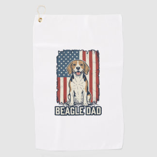 Beagle-Vater-patriotisches-vintage-Design_ Golfhandtuch