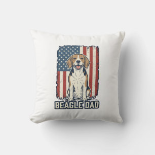 Beagle-Vater-patriotisches-vintage-Design_ Kissen