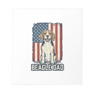 Beagle-Vater-patriotisches-vintage-Design_ Notizblock