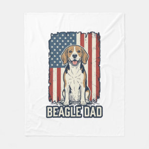 Beagle-Vater Patriotisches Vintage-Gravur-Hund-Des Fleecedecke
