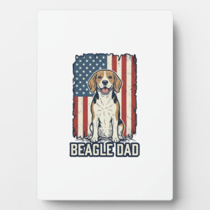 Beagle-Vater patriotisches Vintage-Gravur-Hund-Des Fotoplatte