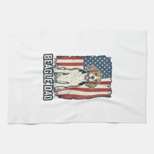 Beagle-Vater Patriotisches Vintage-Gravur-Hund-Des Geschirrtuch