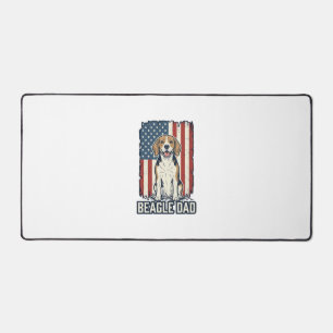 Beagle-Vater patriotisches Vintage-Gravur-Hund-Des Schreibtischunterlage