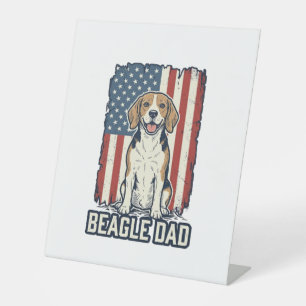 Beagle-Vater Patriotisches Vintage-Gravur-Hund-Des Sockelschild