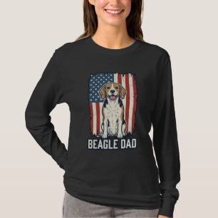 Beagle-Vater Patriotisches Vintage-Gravur-Hund-Des T-Shirt