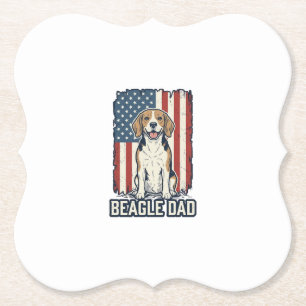 Beagle-Vater Patriotisches Vintage-Gravur-Hund-Des Untersetzer