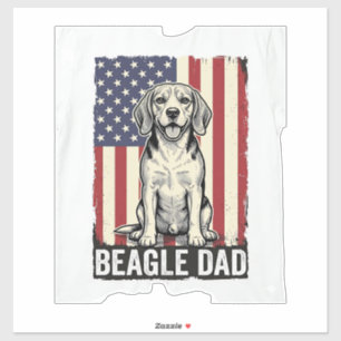 Beagle-Vater-patriotisches-vintage-Hunde-Shirt-Des Aufkleber