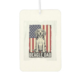 Beagle-Vater-patriotisches-vintage-Hunde-Shirt-Des Autolufterfrischer