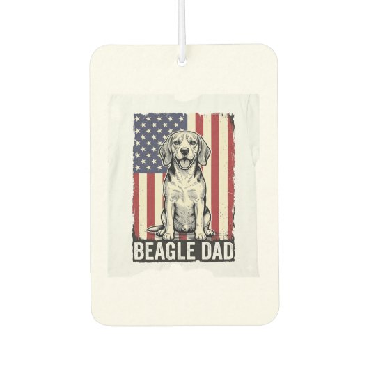 Beagle-Vater-patriotisches-vintage-Hunde-Shirt-Des Autolufterfrischer (Vorderseite)