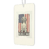 Beagle-Vater-patriotisches-vintage-Hunde-Shirt-Des Autolufterfrischer (Links)