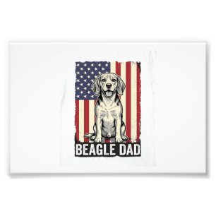 Beagle-Vater-patriotisches-vintage-Hunde-Shirt-Des Fotodruck
