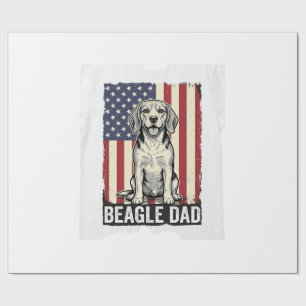Beagle-Vater-patriotisches-vintage-Hunde-Shirt-Des Geschenkpapier