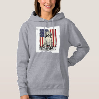 Beagle-Vater-patriotisches-vintage-Hunde-Shirt-Des Hoodie