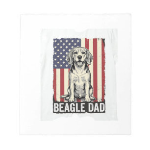 Beagle-Vater-patriotisches-vintage-Hunde-Shirt-Des Notizblock