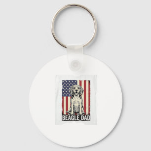 Beagle-Vater-patriotisches-vintage-Hunde-Shirt-Des Schlüsselanhänger