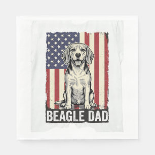 Beagle-Vater-patriotisches-vintage-Hunde-Shirt-Des Serviette