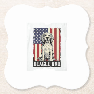 Beagle-Vater-patriotisches-vintage-Hunde-Shirt-Des Untersetzer