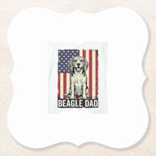 Beagle-Vater-patriotisches-vintage-Hunde-Shirt-Des Untersetzer