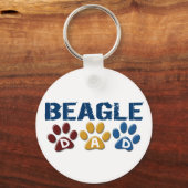 BEAGLE VATER Paw Print Schlüsselanhänger (Vorderseite)