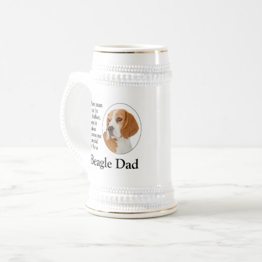 Beagle-Vater Stein Bierglas (Vorderseite Links)