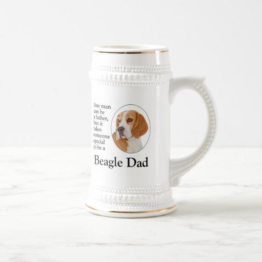 Beagle-Vater Stein Bierglas (Rechts)