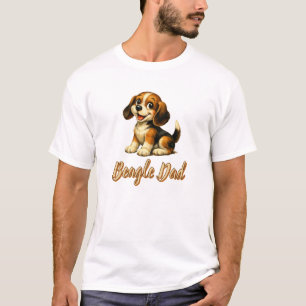 Beagle-Vater   Süßer Vintage-Welpe T-Shirt