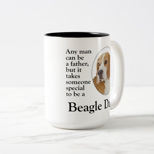 Beagle-Vater-Tasse Zweifarbige Tasse (VorderseiteRechts)