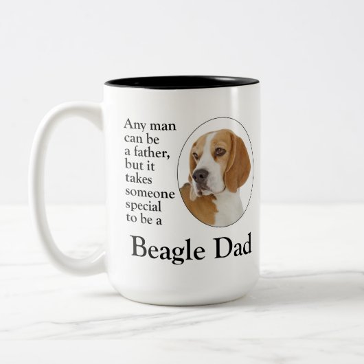 Beagle-Vater-Tasse Zweifarbige Tasse (Links)