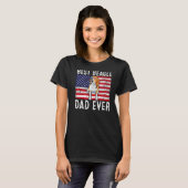 Beagle Vater US American Flag Beagle Eigentümer de T-Shirt (Vorne ganz)