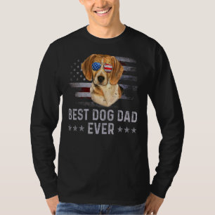 Beagle Vater Vintag American Flag Patriotic Dog T-Shirt