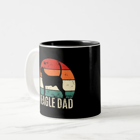 Beagle Vater Zweifarbige Tasse (Vorderseite Links)