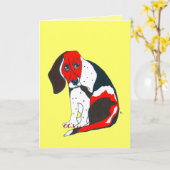Beagle Vatertagskarte Karte (Gelbe Blume)