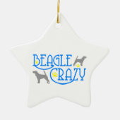 BEAGLE VERRÜCKT KERAMIKORNAMENT (Vorne)