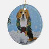 Beagle-Verzierung Keramik Ornament (Links)