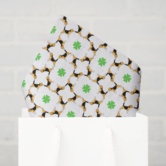 Beagle Viel Glück  Seidenpapier (Geschenk Tasche)