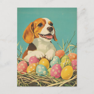 Beagle Vintag Osterzeit Postkarte