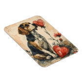Beagle Vintag Valentinstag Magnet (Rechte Seite)