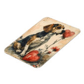 Beagle Vintag Valentinstag Magnet (Linke Seite)