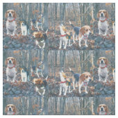 Beagle-Waldgewebe, zum ungefähr zu heulen Stoff (Nahaufnahme)