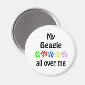 Beagle Walks Design Magnet (Vorderseite/Rückseite)