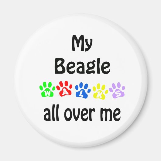 Beagle Walks Design Magnet (Vorne)