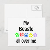 Beagle Walks Design Postkarte (Vorne/Hinten)