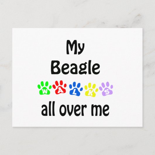 Beagle Walks Design Postkarte (Vorderseite)