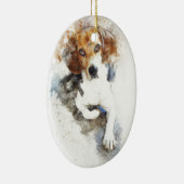 Beagle Wasserfarbe Hund Abstrakt Keramik Ornament (Rechts)