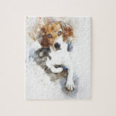 Beagle Wasserfarbe Hund Abstrakt Puzzle (Vertikal)
