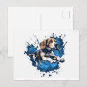 Beagle Wassersport Postkarte (Vorne/Hinten)