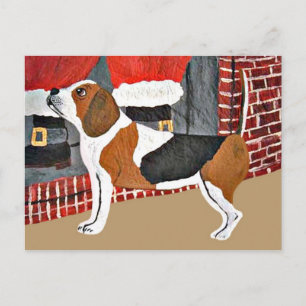 Beagle Watch Dog on Christmas Eve Feiertagspostkarte