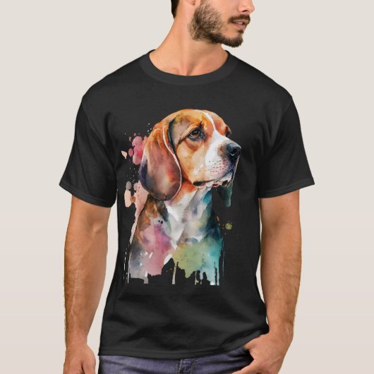 Beagle Watercolor Tshirt Design (Vorderseite)