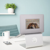 Beagle Weckte mich auf Aufkleber (Laptop auf Schreibtisch)
